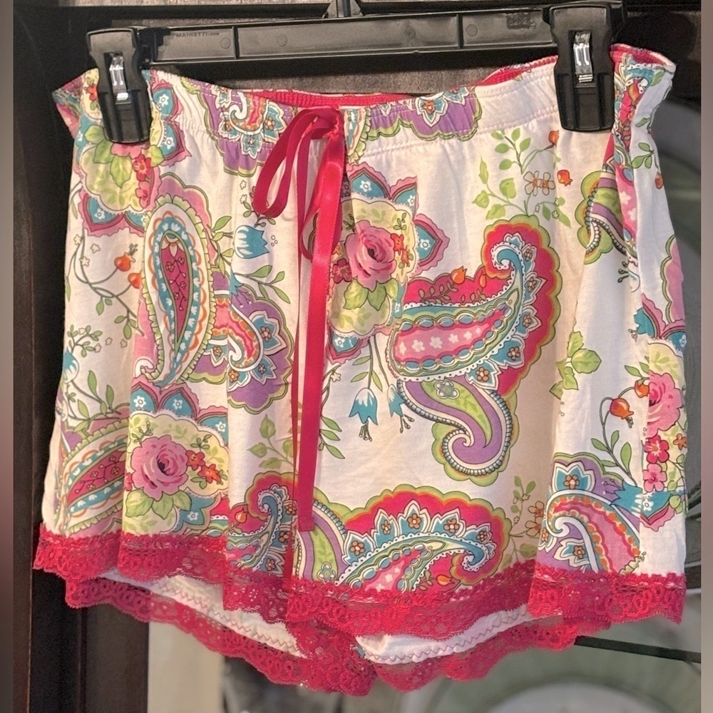 Insomniax Anthropologie Paisley Sleep Shorts. Women’s Sz. L Pink | Feminine